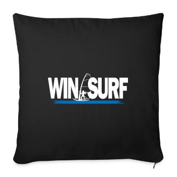 Silhouette windsurfing gift kitesurfing - Sofa pillowcase 17,3'' x 17,3'' (45 x 45 cm) - black - Front