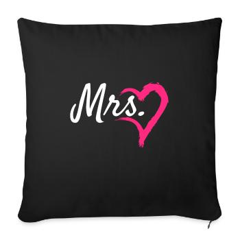 Mrs Herz - Sofakissenbezug 45 x 45 cm - Schwarz - Vorne