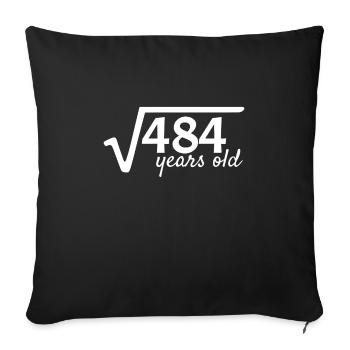 Square root 576 = 22 years old - birthday - Sofa pillowcase 17,3'' x 17,3'' (45 x 45 cm) - black - Front