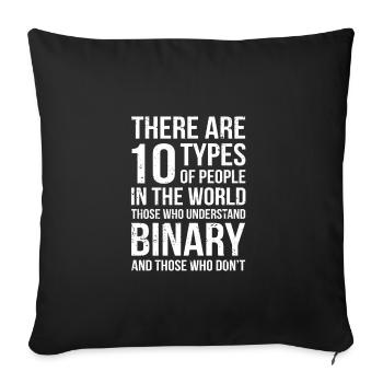 There are 10 types of people in the world Code - Sofakissenbezug 45 x 45 cm - Schwarz - Vorne