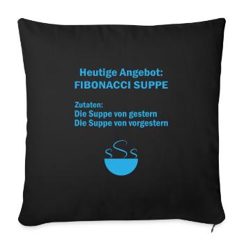 Mathe Spruch Suppe Schule Student Geschenk - Sofakissenbezug 45 x 45 cm - Schwarz - Vorne