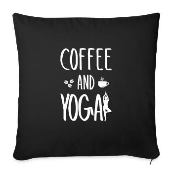 Yoga and Coffee Mandala Chakra Meditation Tree Chi - Sofa pillowcase 17,3'' x 17,3'' (45 x 45 cm) - black - Front