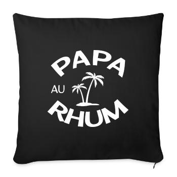 PAPA AU RHUM Humour alcool. Pour amateurs de rhum - Housse de coussin décorative 45 x 45 cm - noir - Devant