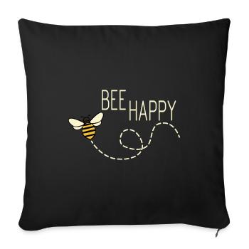 Bee happy bee beekeeper beekeeping honeycomb - Sofa pillowcase 17,3'' x 17,3'' (45 x 45 cm) - black - Front