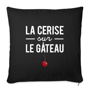 La cerise sur le gâteau - Housse de coussin décorative 45 x 45 cm - noir - Devant