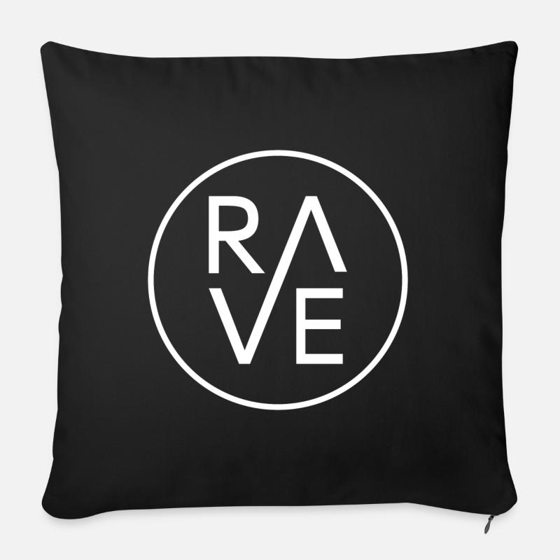 Techno Raving Rave Geschenk Musik - Sofakissenbezug 45 x 45 cm - Schwarz