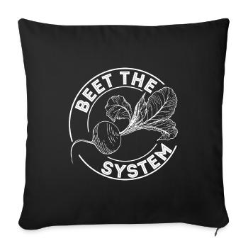 Beet the System Cadeau de légumes à la betterave - Housse de coussin décorative 45 x 45 cm - noir - Devant