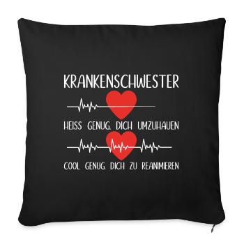 Krankenschwester Heiss Cool Arzt Krankenhaus - Sofakissenbezug 45 x 45 cm - Schwarz - Vorne