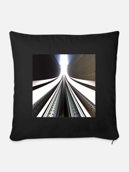 3D Digital Art - fractal futuristic cool - Sofa pillowcase 17,3'' x 17,3'' (45 x 45 cm) - black