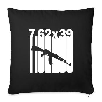 Cartridge AK-47 Weapon Assault Rifle Gift - Sofa pillowcase 17,3'' x 17,3'' (45 x 45 cm) - black - Front