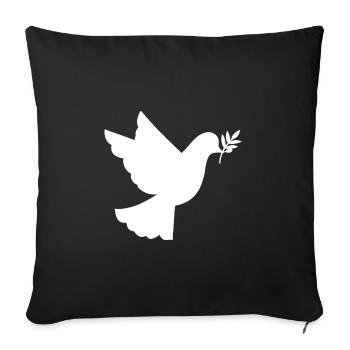 Paix cadeau Pigeon - Housse de coussin décorative 45 x 45 cm - noir - Devant
