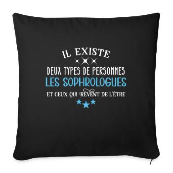 Sophrologue humour métier idée cadeau professions - Housse de coussin décorative 45 x 45 cm - noir - Devant