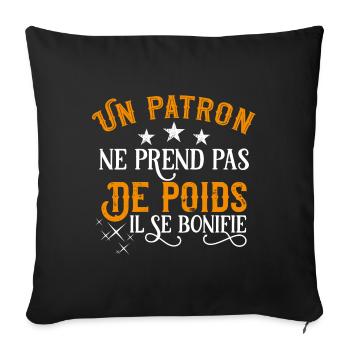 Humour patron idée cadeau parfaite pour directeur - Housse de coussin décorative 45 x 45 cm - noir - Devant