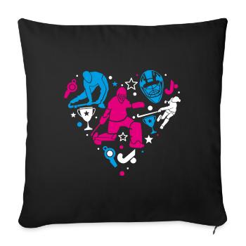 Goalie heart - Sofa pillowcase 17,3'' x 17,3'' (45 x 45 cm) - black - Front