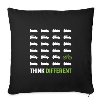 Think different Geschenk Fahrrad Radfahrer Sport - Sofakissenbezug 45 x 45 cm - Schwarz - Vorne