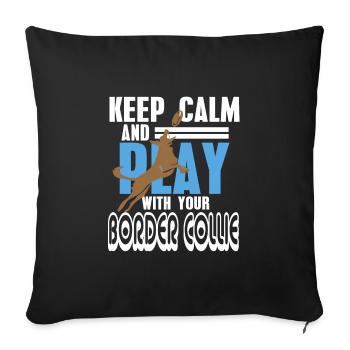 Border collie - Housse de coussin décorative 45 x 45 cm - noir - Devant