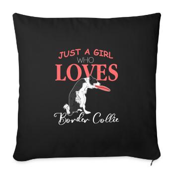 Border collie - Sofa pillowcase 17,3'' x 17,3'' (45 x 45 cm) - black - Front