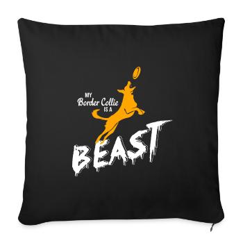 Border collie - Housse de coussin décorative 45 x 45 cm - noir - Devant