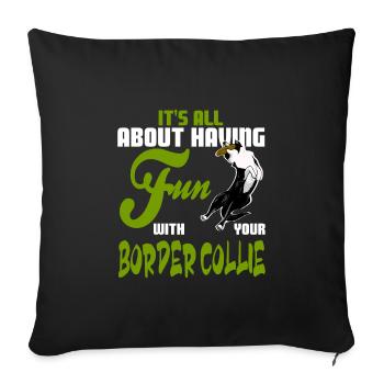 Border collie - Sofa pillowcase 17,3'' x 17,3'' (45 x 45 cm) - black - Front