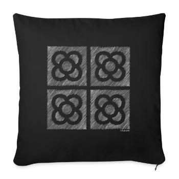 gray BCN tile - Sofa pillowcase 17,3'' x 17,3'' (45 x 45 cm) - black - Front