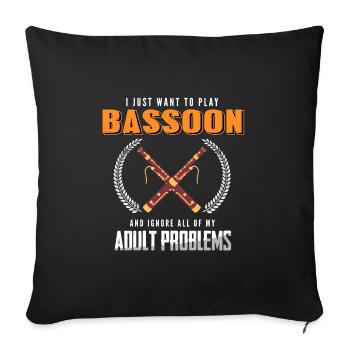 Basson - Housse de coussin décorative 45 x 45 cm - noir - Devant