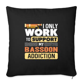 Basson - Housse de coussin décorative 45 x 45 cm - noir - Devant