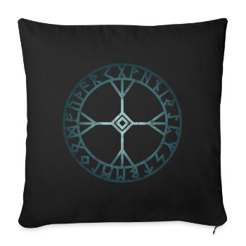 Symbol Viking Rune Algiz Odin Thor Loki Asgard - Sofa pillowcase 17,3'' x 17,3'' (45 x 45 cm) - black - Front