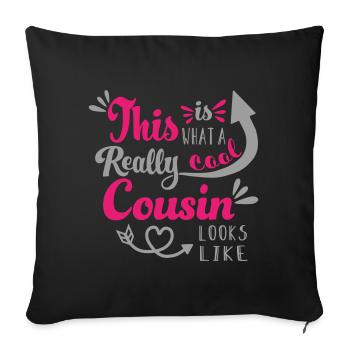 Cool cousin cousin cousins heart arrow gift - Sofa pillowcase 17,3'' x 17,3'' (45 x 45 cm) - black - Front