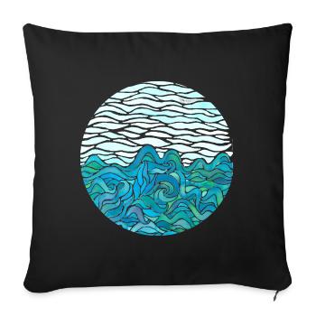 Watercolor Waves - Housse de coussin décorative 45 x 45 cm - noir - Devant