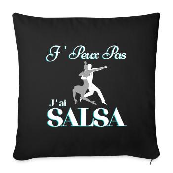 je peux pas j'ai salsa - Housse de coussin décorative 45 x 45 cm - noir - Devant