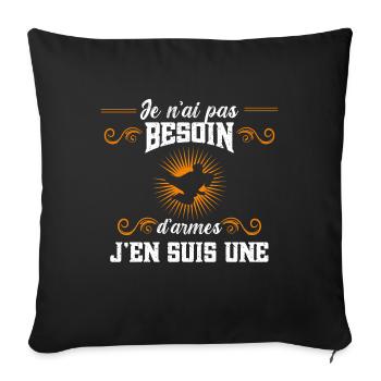 karaté idée cadeau humour sport de combat citation - Housse de coussin décorative 45 x 45 cm - noir - Devant