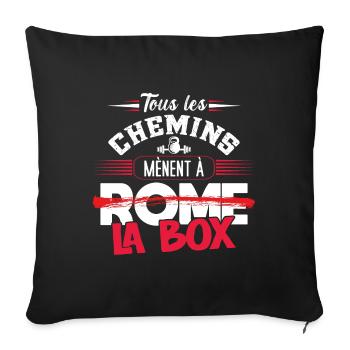 Musculation idée cadeau Workout WOD Cross training - Housse de coussin décorative 45 x 45 cm - noir - Devant