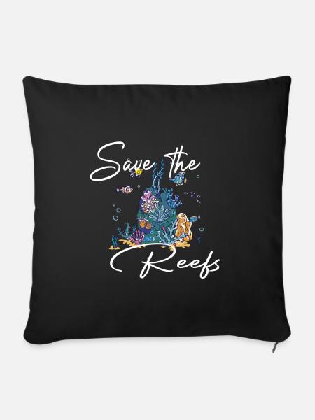 SAVE THE REEFS - Sofakissenbezug 45 x 45 cm - Schwarz