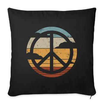 Signe de paix Rétro Design Signe de paix - Housse de coussin décorative 45 x 45 cm - noir - Devant