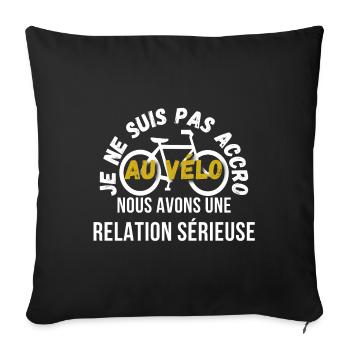 Accro au Vélo - Housse de coussin décorative 45 x 45 cm - noir - Devant