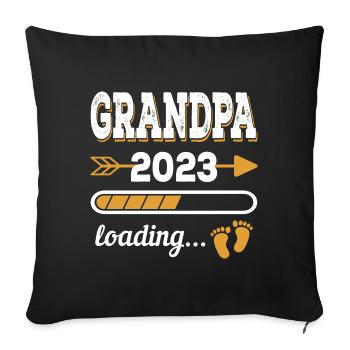 Grand-père 2023 Futur grand-père - Housse de coussin décorative 45 x 45 cm - noir - Devant