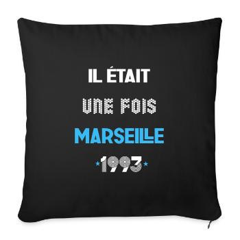 Il était une fois, Marseille - Housse de coussin décorative 45 x 45 cm - noir - Devant