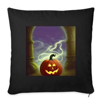 Halloween Scary Funny Pumpkin Head Evil - Sofa pillowcase 17,3'' x 17,3'' (45 x 45 cm) - black - Front