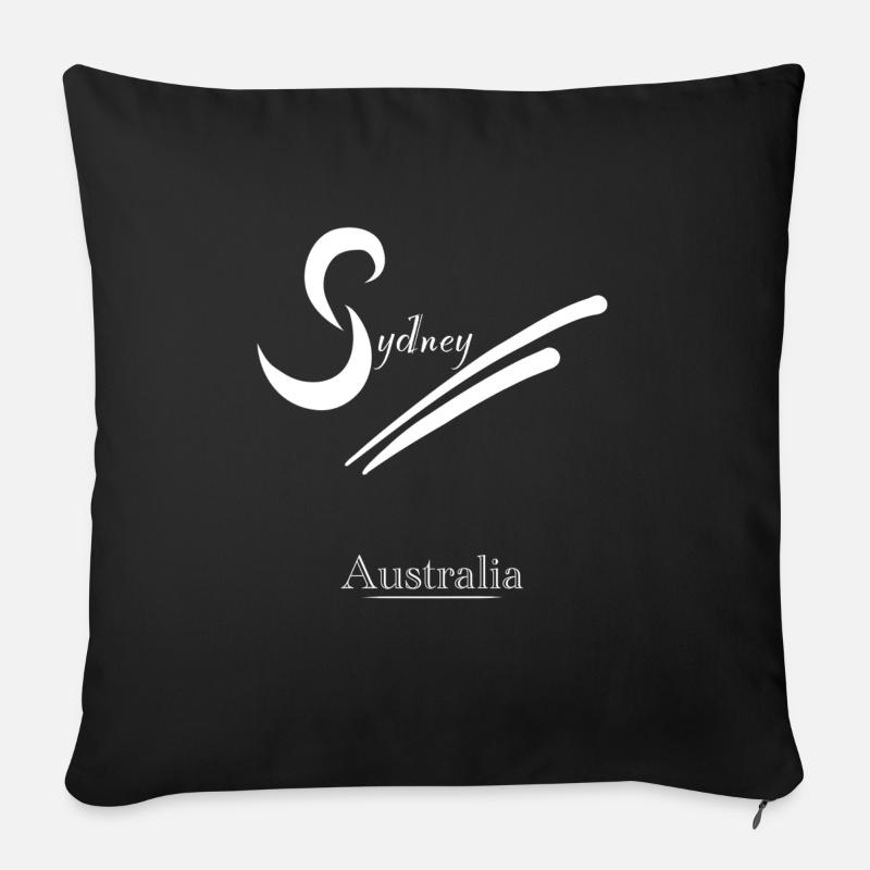 Sydney Design - Blanc - Housse de coussin décorative 45 x 45 cm - noir