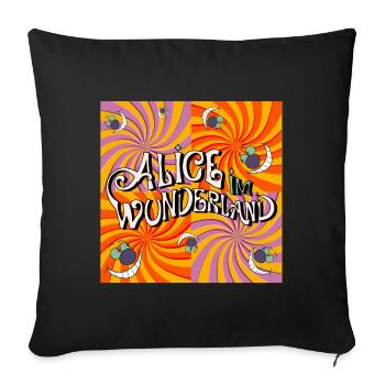Alice Au Pays Des Merveilles Monde À L’Envers - Housse de coussin décorative 45 x 45 cm - noir - Devant
