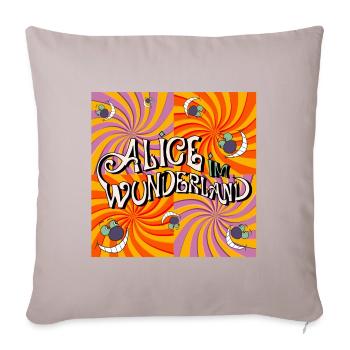 Alice Au Pays Des Merveilles Monde À L’Envers - Housse de coussin décorative 45 x 45 cm - taupe clair - Devant