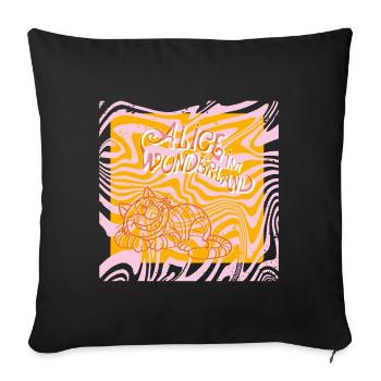 Alice Au Pays Des Merveilles Chat Du Cheshire - Housse de coussin décorative 45 x 45 cm - noir - Devant