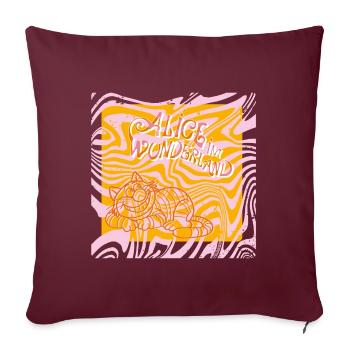 Alice Au Pays Des Merveilles Chat Du Cheshire - Housse de coussin décorative 45 x 45 cm - bordeaux - Devant