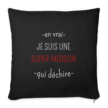 Super Médecin Qui Déchire - Housse de coussin décorative 45 x 45 cm - noir - Devant
