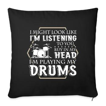 Batteur - Housse de coussin décorative 45 x 45 cm - noir - Devant