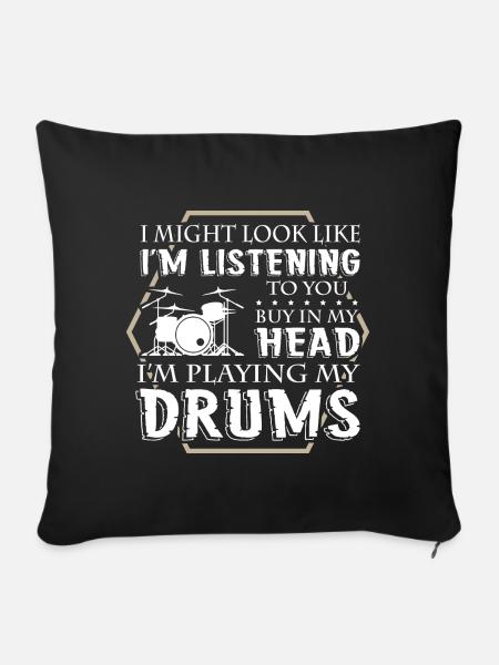 Drummer - Sofakissenbezug 45 x 45 cm - Schwarz