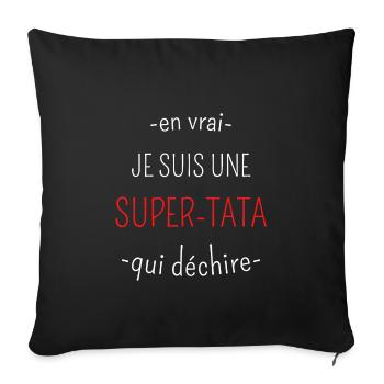 Super TaTa Qui Déchire - Housse de coussin décorative 45 x 45 cm - noir - Devant