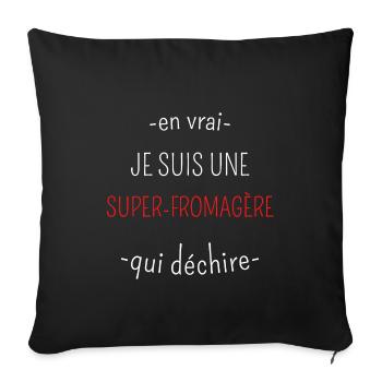 Super Fromagère Qui Déchire - Housse de coussin décorative 45 x 45 cm - noir - Devant