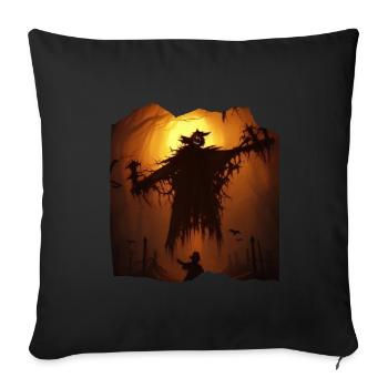 Halloween Geist mit Kürbis - Sofakissenbezug 45 x 45 cm - Schwarz - Vorne