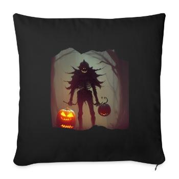 Halloween ghost with pumpkin - Sofa pillowcase 17,3'' x 17,3'' (45 x 45 cm) - black - Front
